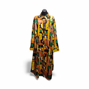 LIVE 4 TRUTH Women's NWT Geometric Print Maxi Shirtdress - Size 3X - JC320